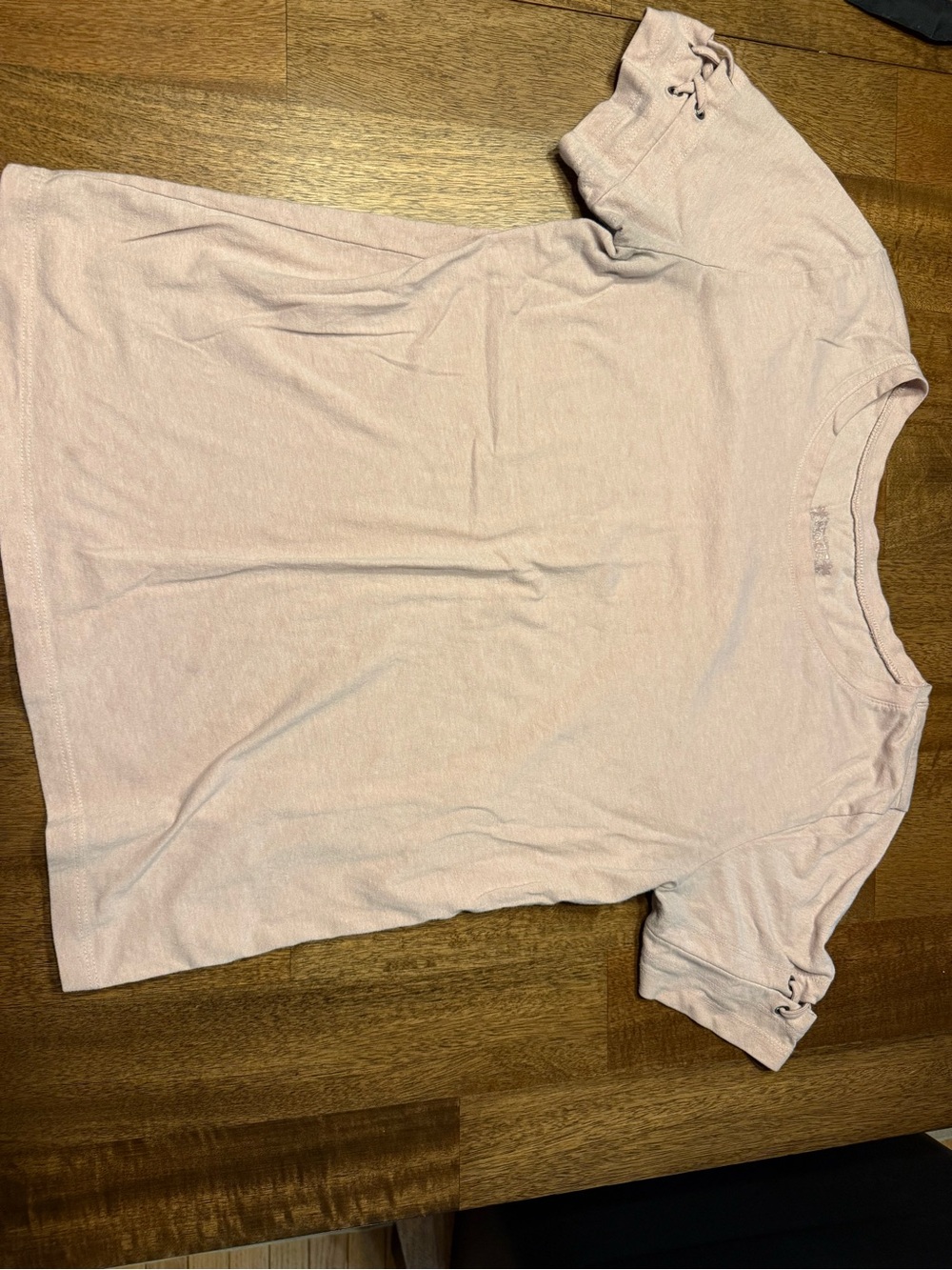 Mudd Light Pink Short Sleeve Knit Tee with Gathered Cuffs